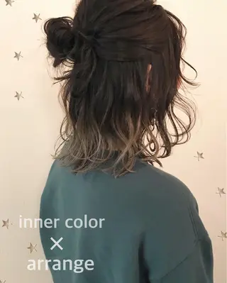 ミディアム カラー 市川 千夏のヘアスタイル