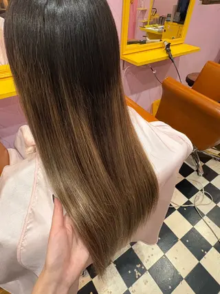 ロング NON ちび編み・シールのヘアスタイル