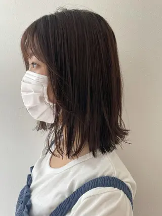 ミディアム カラー 店長福島成美/髪質 改善縮毛矯正/カラーのヘアスタイル