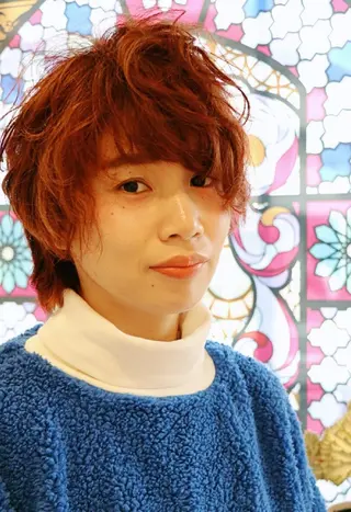 ショート カラー パーマ 徳永 博志のヘアスタイル