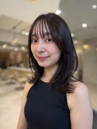 ミディアム 地毛風縮毛矯正/ コウノリナのヘアスタイル