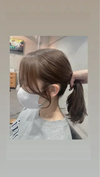 セミロング カラー lena🎀 透明感カラー/韓国風のヘアスタイル