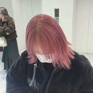 ミディアム カラー ヘアアレンジ 縮毛矯正🤍 ボブ/ HIKARIのヘアスタイル