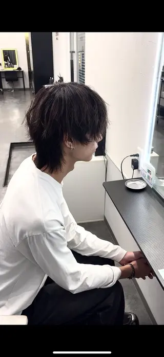 カラー ヘアアレンジ メンズ メンズウルフ🐺♡ ブリーチ♡ヘアメ🎀のヘアスタイル