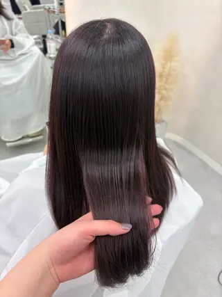 セミロング 韓国レイヤー/透明感 カラー🖤アイナのヘアスタイル