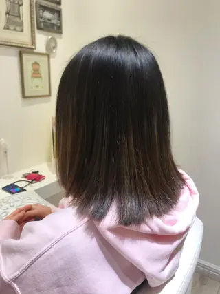 ミディアム ウフ 長瀬のヘアスタイル