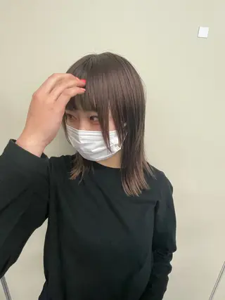 ミディアム 顔まわり🥨レイヤー /透明感/水口舞奈のヘアスタイル