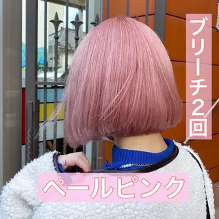 ショート カラー 鈴木/ボブ/ ミルクティー/ピンクのヘアスタイル