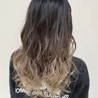 セミロング カラー 髪質改善カラー韓国風 レイヤーtudaのヘアスタイル