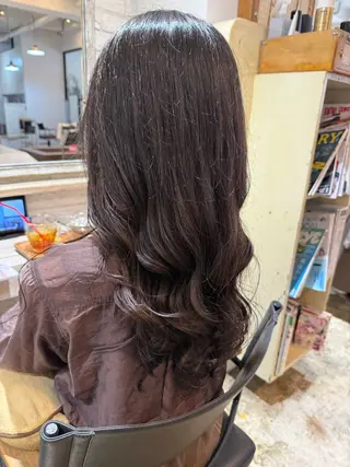 ロング パーマ 透明感カラー/パーマ 🌀アオノのヘアスタイル