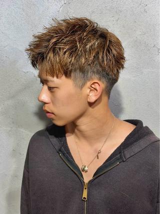 ミディアム カラー メンズ 根本 陽斗のヘアスタイル