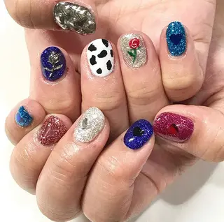 ネイル 渋谷／チップ長さ出し 👑アプレgel-xのネイルデザイン