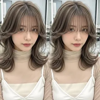 ミディアム ✨顔周りで垢抜け🦋 韓国レイヤー✨北千住のヘアスタイル