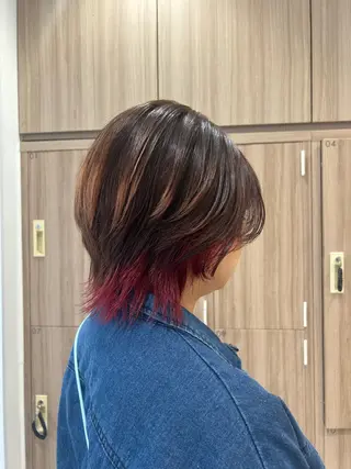 ショート カラー メンズハイライト × perm Runoのヘアスタイル