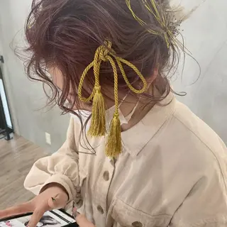 ミディアム カラー ヘアアレンジ 本間 結衣のヘアスタイル