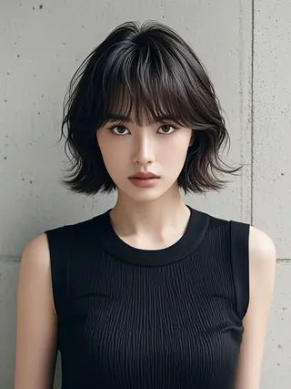 ミディアム ウルフカット 811 大阪梅田 ウルフのヘアスタイル
