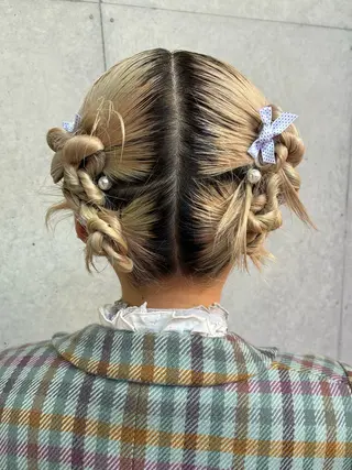 ミディアム ヘアアレンジ 勝野 麻美のヘアスタイル
