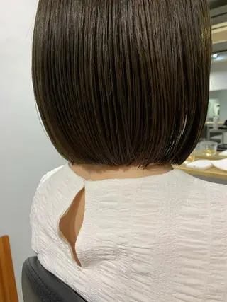 ショート カラー ボブパーマコテ巻き風 パーマNo1深江秀平のヘアスタイル
