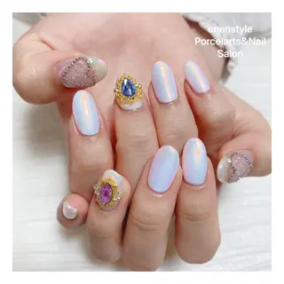 ミディアム ネイル 🐾enen style 🐾のネイルデザイン