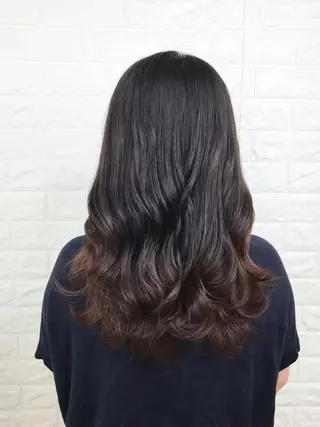 セミロング カラー 髪質改善縮毛矯正 美容師✂️山崎竜二のヘアスタイル