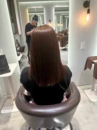 ミディアム パーマ 髪質改善ストレート 中林優太のヘアスタイル
