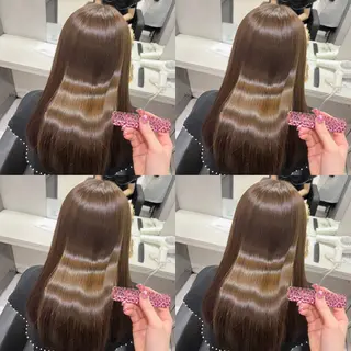 セミロング カラー 🦋REISA🦋 エクステ×ハイトーンのヘアスタイル