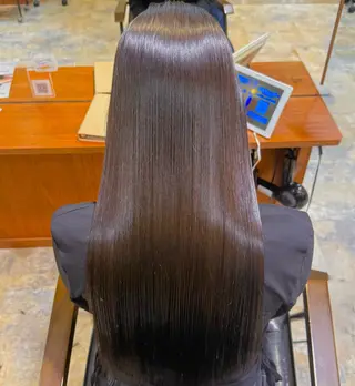 ロング レイヤーカット 縮毛矯正 高杉颯汰のヘアスタイル