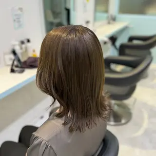 ミディアム 🤎モテ髪&透明感 ミルクティー🥣🤎のヘアスタイル
