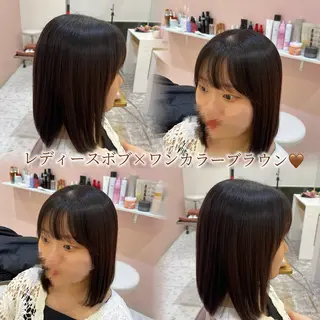 ミディアム カラー 🫧縮毛矯正/透明感 カラー/愛莉🫧のヘアスタイル