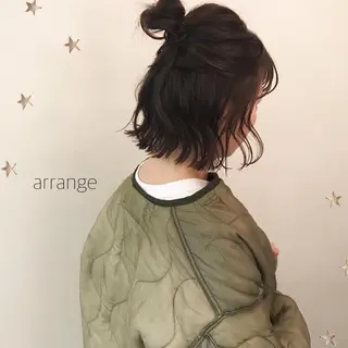 ミディアム ヘアアレンジ 市川 千夏のヘアスタイル