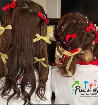 セミロング ♡派手髪カラー♡ 🅝🅐🅝🅐のヘアスタイル