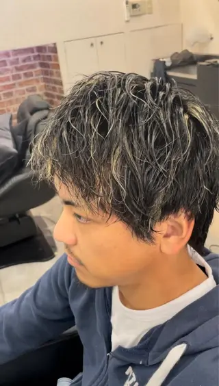 ショート パーマ メンズ 💈メンズパーマ &ハイライト南谷💈のヘアスタイル