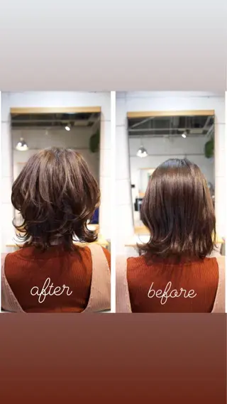 セミロング 岩尾 志保のヘアスタイル