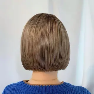 ショート カラー パーマ ヘアアレンジ マツエク・マツパ まろやかベージュ／ JOのヘアスタイル