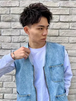 ショート パーマ メンズ 小倉 聖也のヘアスタイル