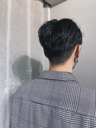 ショート カラー メンズ ボブパーマコテ巻き風 パーマNo1深江秀平のヘアスタイル