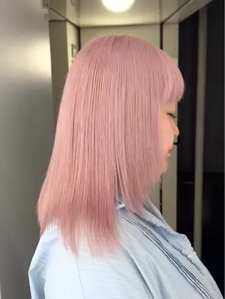 セミロング カラー ブリーチ ハイトーン 特化🌈フジタハルキのヘアスタイル