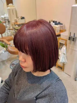 ショート 🧡ボブ/うる艶カラ ー🩵 さくら🌸のヘアスタイル