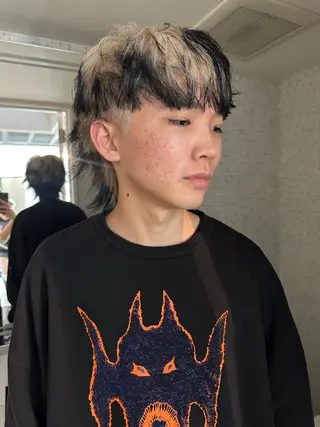 ショート カラー ヘアアレンジ メンズ MIYU/ケアブリ ーチカラー／デザインのヘアスタイル