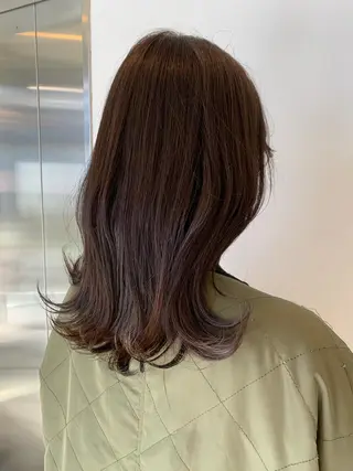 ミディアム カラー 透明感カラー✂︎ /縮毛矯正/YUKAのヘアスタイル