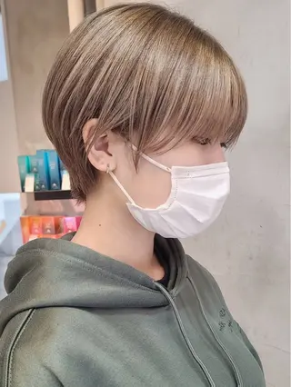 ショート カラー パーマ ヘアアレンジ ショートヘア原宿 fifth コシのヘアスタイル