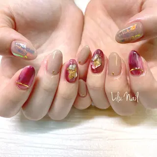 ネイル モチの良さ◉ フィルインネイル♡のネイルデザイン