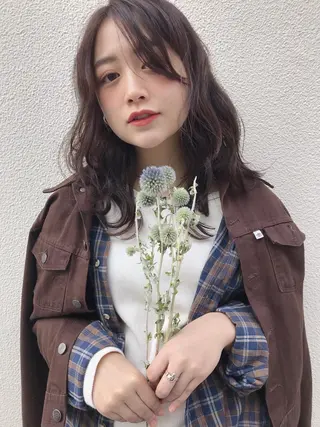 セミロング カラー 上條 航平のヘアスタイル