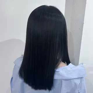 セミロング カラー 透明感カラー 髪質 改善 Wカラー原心愛のヘアスタイル