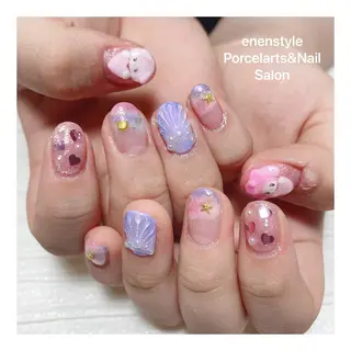 ミディアム ネイル 🐾enen style 🐾のネイルデザイン