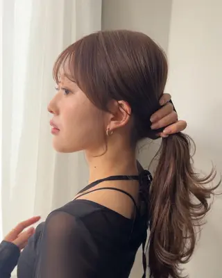 セミロング カラー 顔周りレイヤー꙳⋆ ミディアム⌇SAKIのヘアスタイル