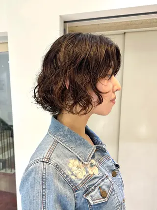ショート パーマ 🌀デジタルパーマ ボブ　萩原　龍のヘアスタイル