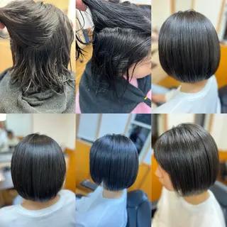 ショート 酸性ストレート／カラ ー/山下高明のヘアスタイル