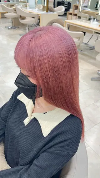 セミロング カラー 暖色/ブリーチカラー 🎀 M i k uのヘアスタイル
