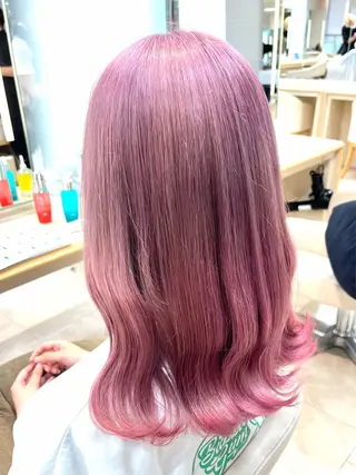セミロング カラー 暖色/ブリーチカラー 🎀 M i k uのヘアスタイル